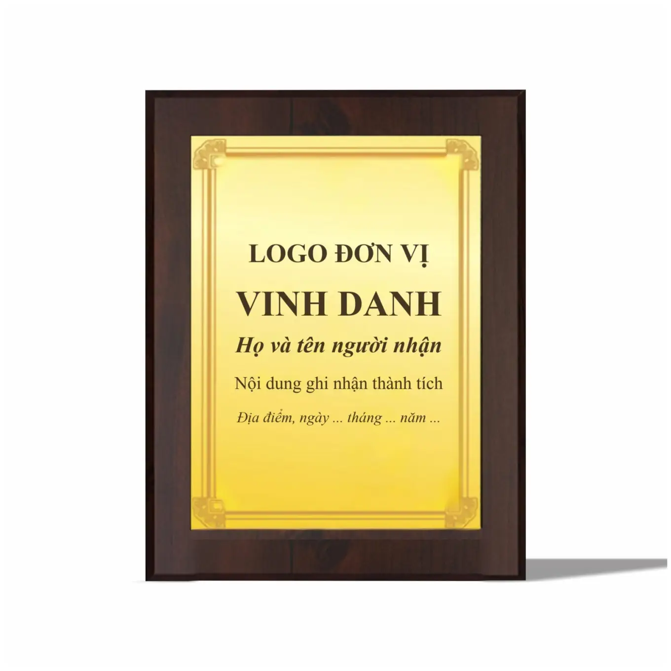 Bảng vinh danh đứng ánh vàng GD16