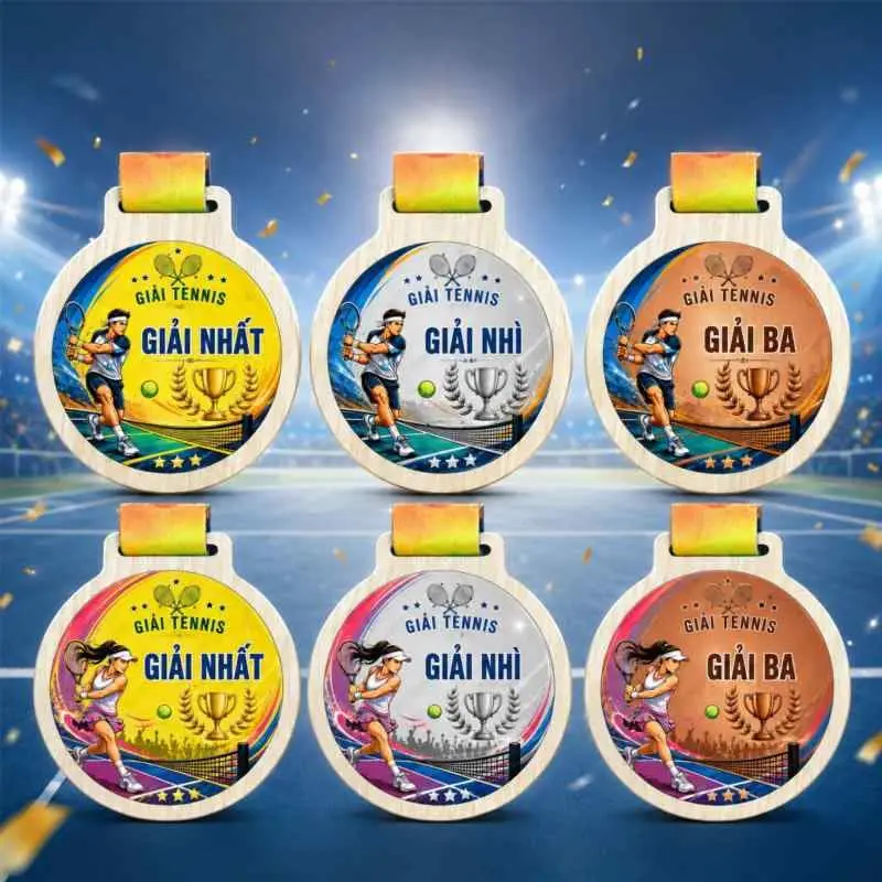 Huy chương gỗ in UV theo giải